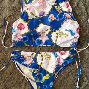 Kids Swim Set with Sea Life Print